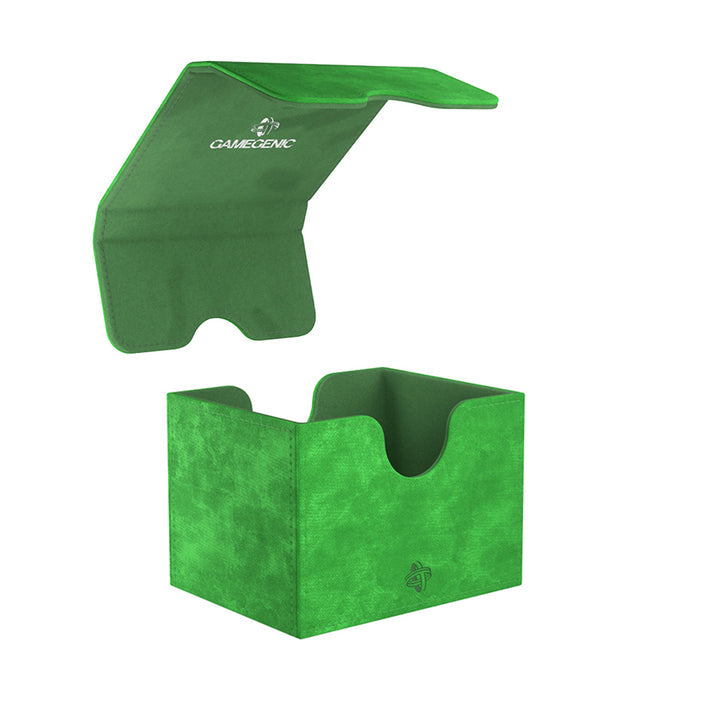 Gamegenic Sidekick 100+ XL - Green - Green rectangular deck box with hinged lid and Gamegenic logo, designed to hold 100+ cards.