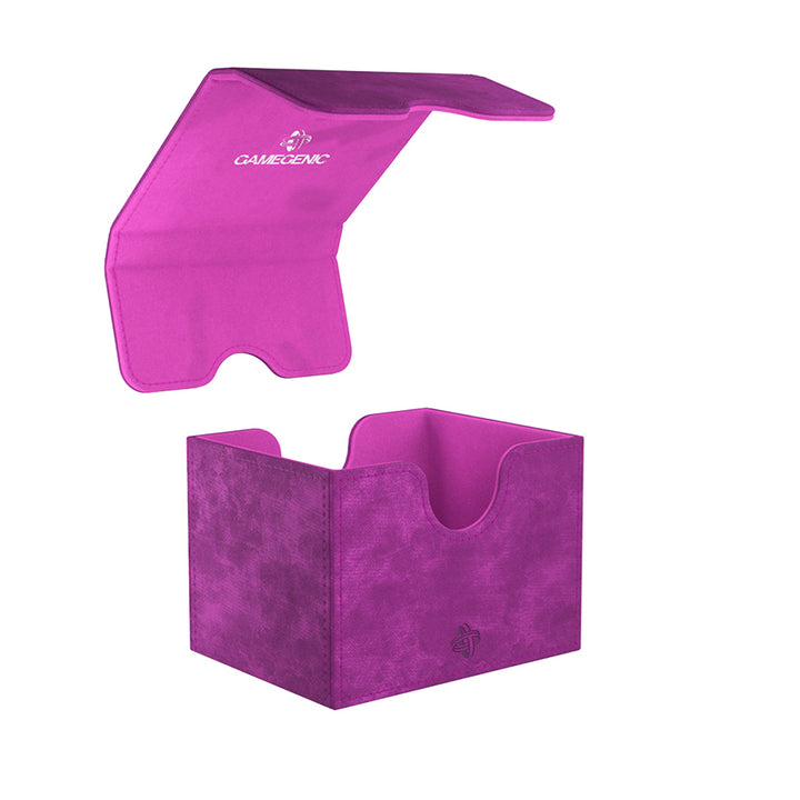 Gamegenic Sidekick 100+ XL - Purple - Purple rectangular deck box with hinged lid and Gamegenic logo, designed to hold 100+ cards.
