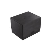Gamegenic Sidekick 100+ XL - Black - Black rectangular deck box with textured finish and a flap closure designed to hold over 100 cards.
