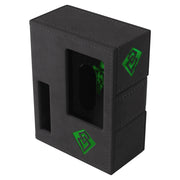 GameGenic Deck Tome: Arkham Horror: Green (PREORDER) - Black rectangular deck box with green Arkham Horror logos and a window cutout on the front side.