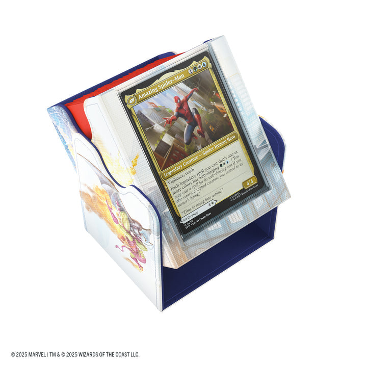 Magic: The Gathering: Marvel's Spider-Man Art Squire PLUS 100+ XL - The Gathering card in a plastic sleeve.