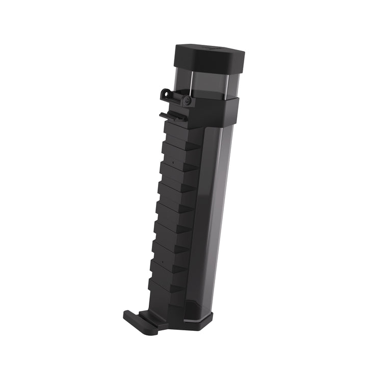 Gamegenic: Game Castle Playmat Tube - Black - Tall black cylindrical playmat storage tube with hexagonal end caps and ridged grip sides.