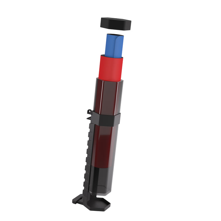 Gamegenic: Game Castle Playmat Tube - Black - Black cylindrical playmat tube with removable end cap and textured grip handle, sturdy plastic material.