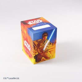 Gamegenic Star Wars: Unlimited Soft Crate Luke/Vader - Soft rectangular deck box with vibrant Star Wars artwork featuring Luke Skywalker holding a blue lightsaber on one side and.