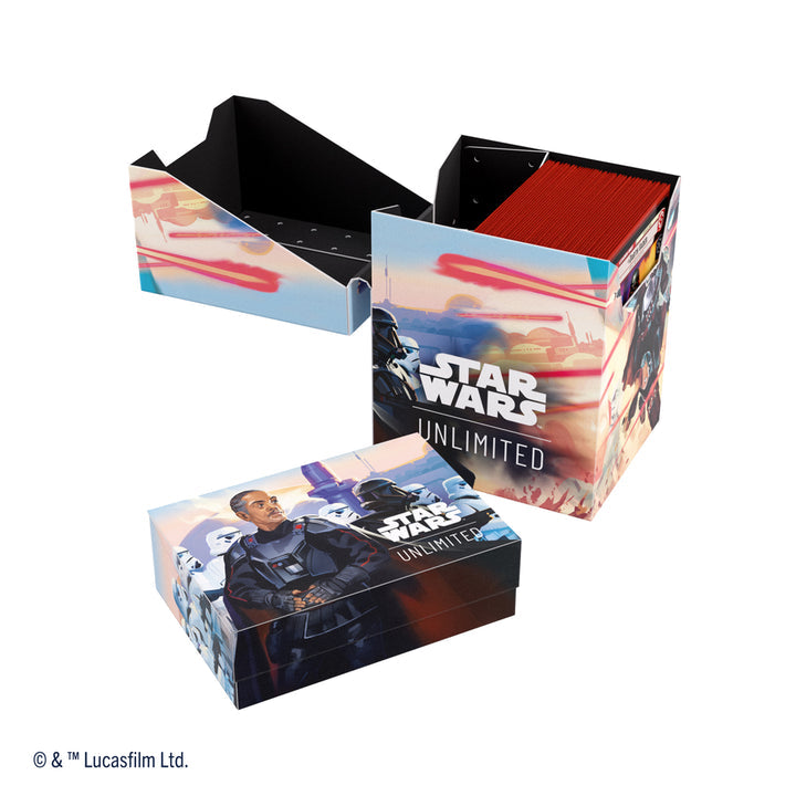 Star Wars: Unlimited Soft Crate - Mandalorian / Moff Gideon - Rectangular soft storage crate with Star Wars Unlimited design featuring Mandalorian and Moff Gideon, vibrant colors, and.
