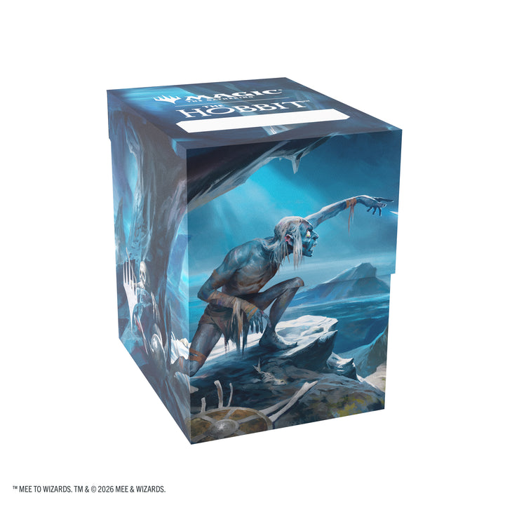 The Hobbit Soft Dynacrate 100+ XL - Riddles in the Dark - Rectangular card deck box featuring detailed illustration of Gollum crouching by a rocky stream under a blue night sky.