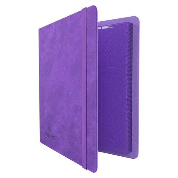 GameGenic 24-Pocket Prime Album - Purple - Purple soft-touch binder with elastic strap, 24 clear card pockets inside.