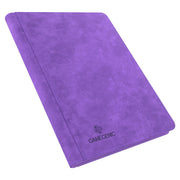 GameGenic 18-Pocket Zip-Up Album - Purple - Purple zip-up card binder album with textured cover and GameGenic logo embossed at bottom right.