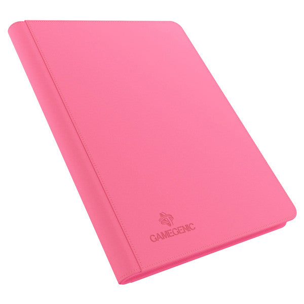 GameGenic 18-Pocket Zip-Up Album - Pink - Pink zip-up card binder album with smooth cover and embossed logo on front.