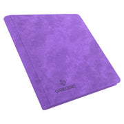 GameGenic 24-Pocket Zip-Up Album - Purple - Purple soft-touch binder with 24 clear card sleeves and GameGenic logo embossed on front.