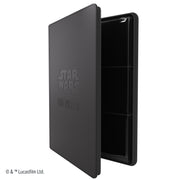 Gamegenic STAR WARS : Unlimited Zip-Up Album 18-Pocket Black - Black zip-up album with embossed Star Wars logo, durable cover, and clear 18-pocket card pages inside.