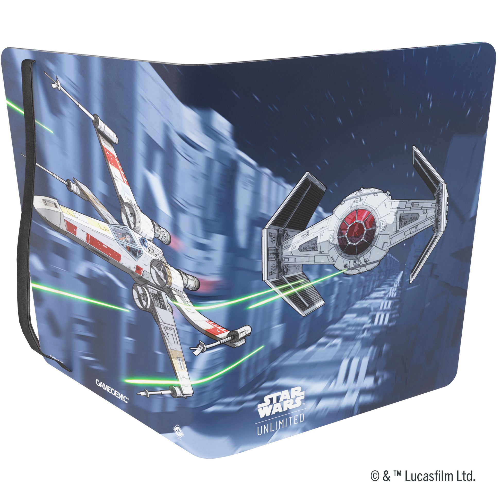 Gamegenic STAR WARS : UNLIMITED CASUAL ALBUM 18-POCKET - X-Wing/Tie-Fighter - Blue casual album with 18 clear pockets, featuring X-Wing and TIE Fighter artwork from Star Wars Unlimited.