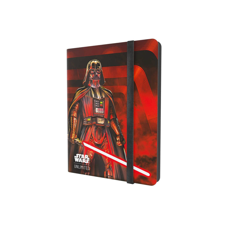 Gamegenic 18-Pocket Casual Album: Star Wars: Unlimited - Darth Vader Unstoppable (PREORDER) - Red and black Gamegenic 18-pocket card album featuring Darth Vader with a glowing red lightsaber and black elastic band.