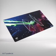 Star Wars: Unlimited Playmat - Tie Fighter - Rectangular gaming playmat featuring a black and purple space background with two white-lined TIE Fighters and a green laser