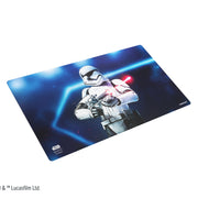 Gamegenic STAR WARS : Unlimited Game Mat Stormtrooper - Rectangular gaming mat with glossy finish featuring a white Stormtrooper holding a blaster against a blue starry background.