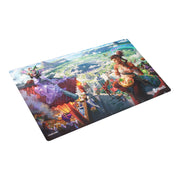Gamegenic Prime Playmat: Altered - The First Outpost - Rectangular gaming playmat featuring vibrant fantasy artwork with colorful characters and a dynamic landscape scene.