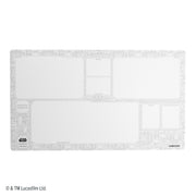 Star Wars: Unlimited Game Mat - Icons 2027 (PREORDER) - White rectangular Star Wars-themed play mat with multiple sectioned zones and icon pattern border.