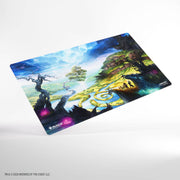 Gamegenic Shiny Playmat: Lorwyn Eclipsed - Evolving Wilds - Rectangular playmat with vivid fantasy artwork, featuring a mystical landscape with twisted trees, glowing symbols, and.