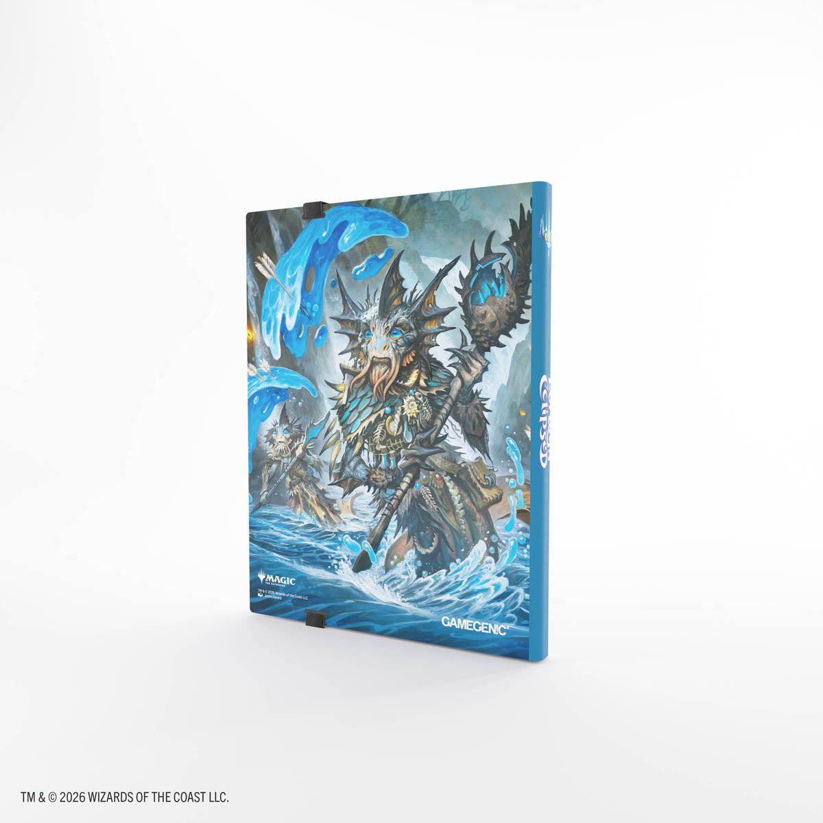 Gamegenic Casual Album 18-Pocket: Lorwyn Eclipsed - Sygg, Wanderwine Wisdom/Sygg, Wanderbrine Shield - Blue hardcover card album featuring fantasy warrior with stag antlers and water magic, titled Lorwyn Eclipsed.