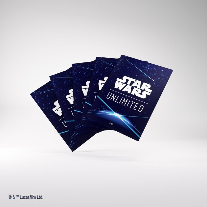Star Wars: Unlimited Art Sleeves - Cardback Blue - Unlimited card sleeves with galaxy design and white logo text.