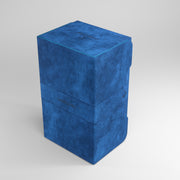 Gamegenic Stronghold 200+ XL Deck Box - Blue - Blue Gamegenic Stronghold XL deck box with textured surface and hinged lid, closed position.