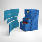 Gamegenic Stronghold 200+ XL Deck Box - Blue - Blue Gamegenic Stronghold XL deck box with removable dividers and two drawers for card storage.