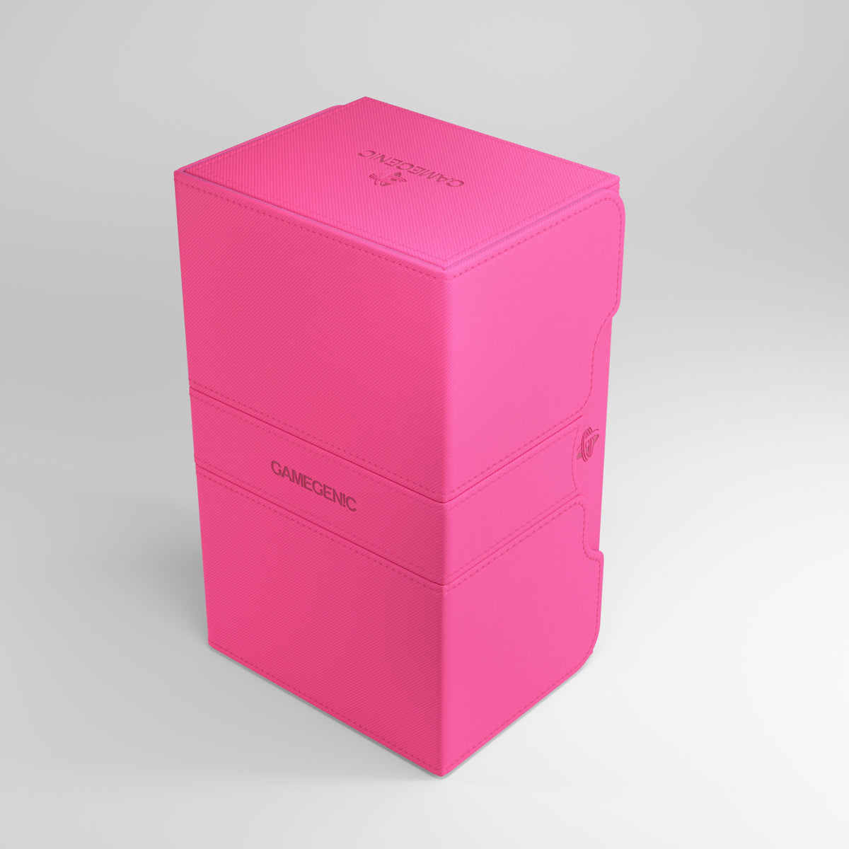 Gamegenic Stronghold 200+ XL Deck Box - Pink - Bright pink rectangular deck box with a matte finish and a hinged lid designed to store over 200 cards.