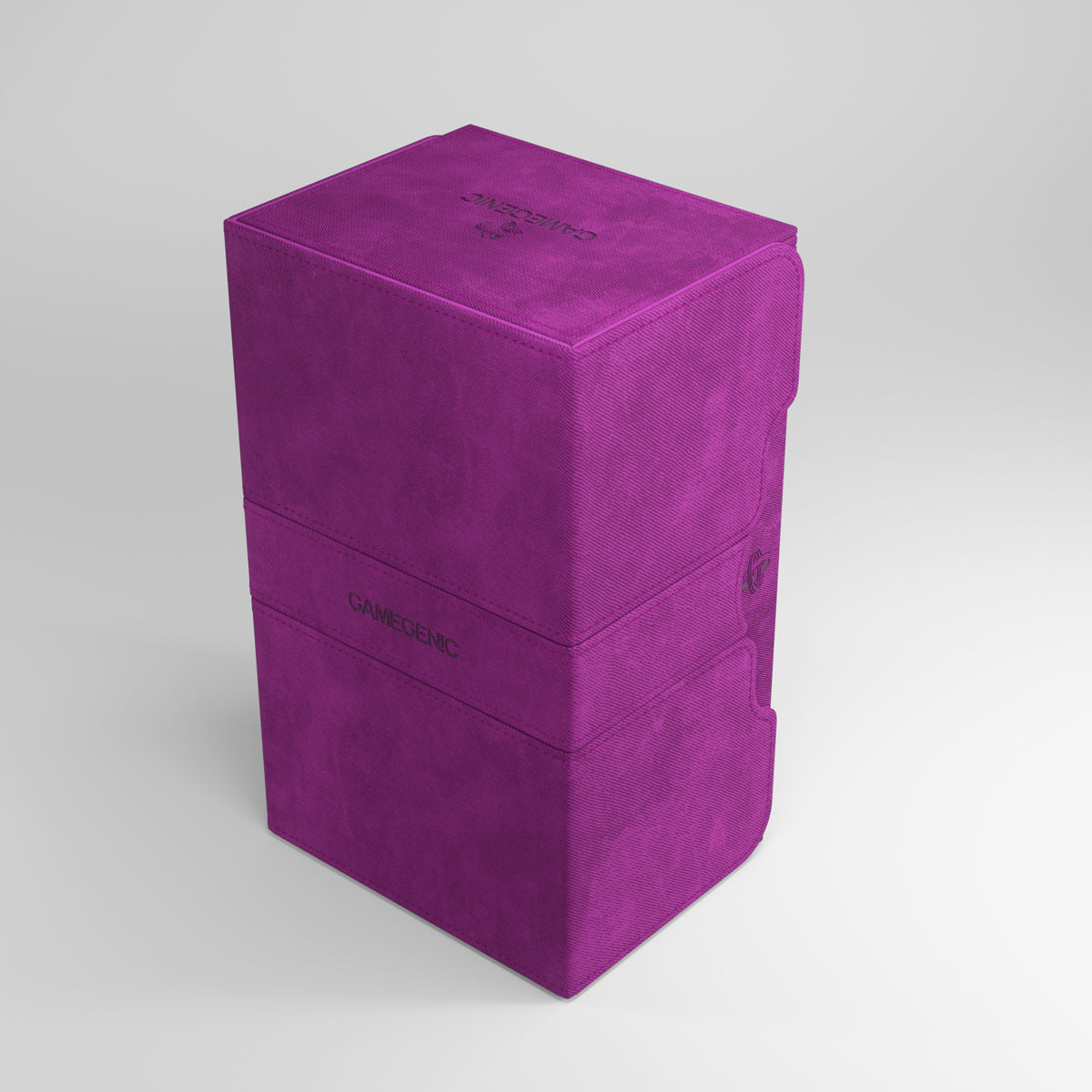 Gamegenic Stronghold 200+ XL Deck Box - Purple - Tall rectangular purple deck box with textured surface and subtle embossed logo on the lid.