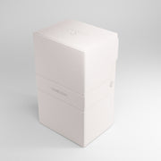 Gamegenic Stronghold 200+ XL Deck Box - White - Tall rectangular white deck box with a smooth matte finish and subtle embossed logo on top.