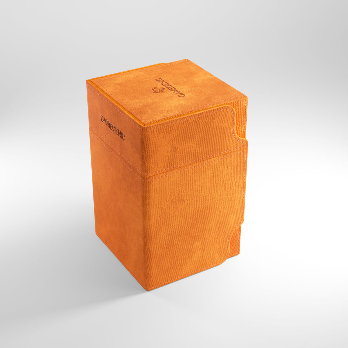 Gamegenic Watchtower 100+ XL Deck Box - Orange - Orange Gamegenic Watchtower XL deck box with embossed logo and textured finish.