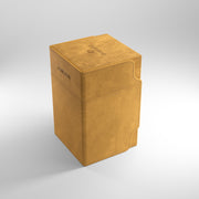 Gamegenic Watchtower 100+ XL Deck Box - Sand - Tall rectangular sand-colored deck box with textured faux leather and stitched edges designed to hold 100+ cards.