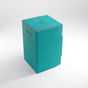 Gamegenic: Watchtower 100+ XL Convertible - Teal/Pink - Teal rectangular deck box with pink accents and a convertible design for card storage.
