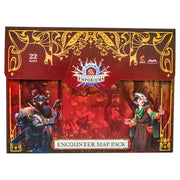D&D 5E: Enchanting Emporiums Map Pack (PREORDER) - Red and gold Dungeons & Dragons box featuring fantasy characters and labeled Encounter Map Pack, 22 maps included.