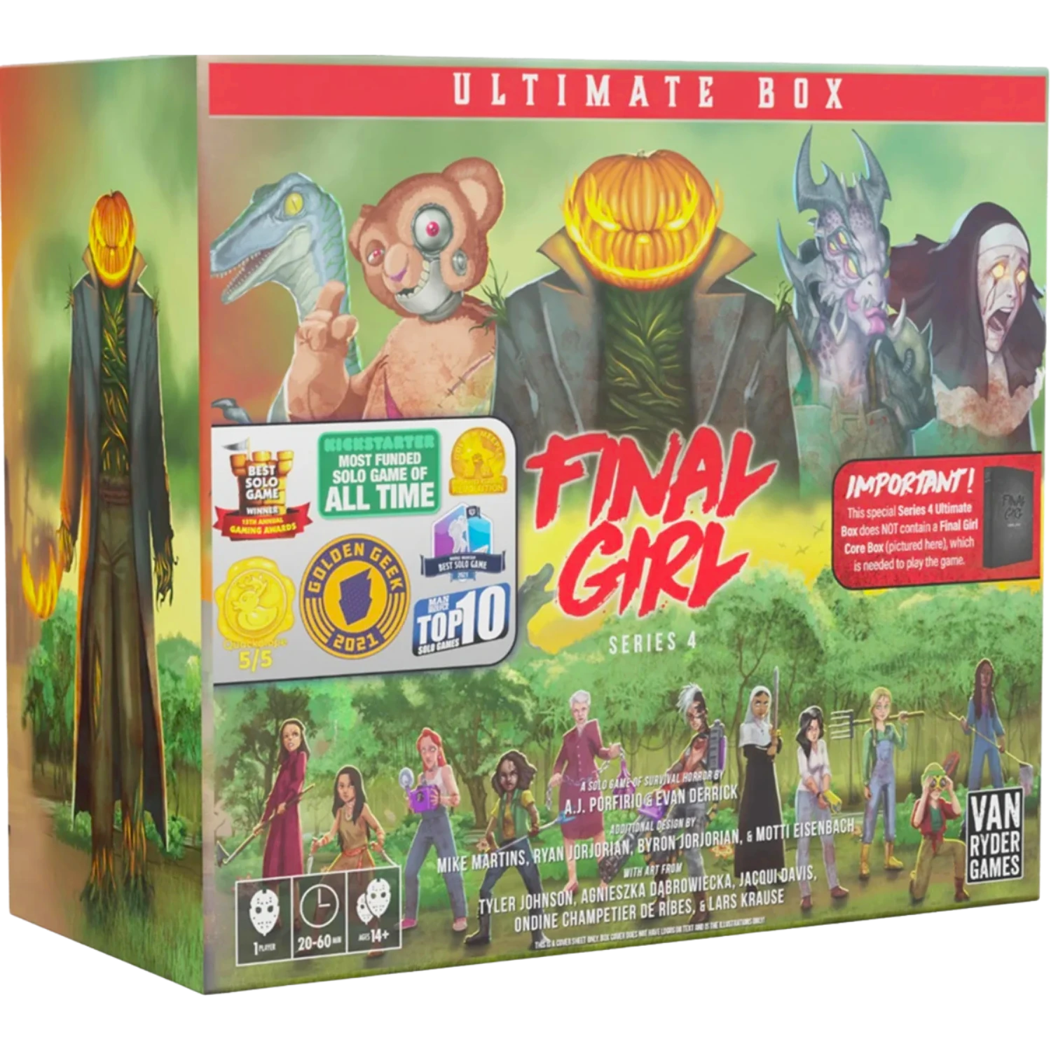 Final Girl: S4 Ultimate Box (PREORDER) - Final Girl Series 4 Ultimate Box with colorful horror character art and illustrated female survivors on green background.