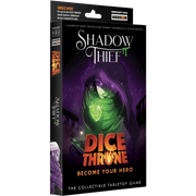 Dice Throne: Hero Pack - Shadow Thief (PREORDER) - Dark-themed Dice Throne expansion pack box featuring a cloaked figure with glowing green hands and purple accents.