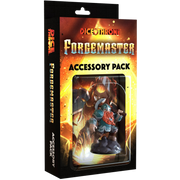 Dice Throne: Accessory Pack - Forgemaster (PREORDER) - Dice Throne Forgemaster Accessory Pack in black blister packaging with fiery orange and yellow graphic background and.