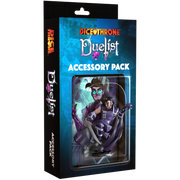 Dice Throne: Accessory Pack - Duelist (PREORDER) - Dice Throne Duelist Accessory Pack box featuring dark blue and black design with colorful character artwork and transparent.