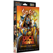 Dice Throne: Hero Pack - Sun Elf (PREORDER) - Dice Throne Hero Pack - Sun Elf with colorful fantasy artwork of a blue-skinned elf holding a glowing staff on vibrant.