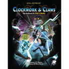 Call of Cthulhu: Pulp Cthulhu - Clockwork & Claws (PREORDER) - Dark fantasy book cover featuring a glowing blue monstrous figure with tentacles, surrounded by four shadowy human figures.