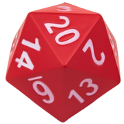 Giant D20 Foam Dice - Red (PREORDER) - Giant red 20-sided foam dice with large white numbers on each face.