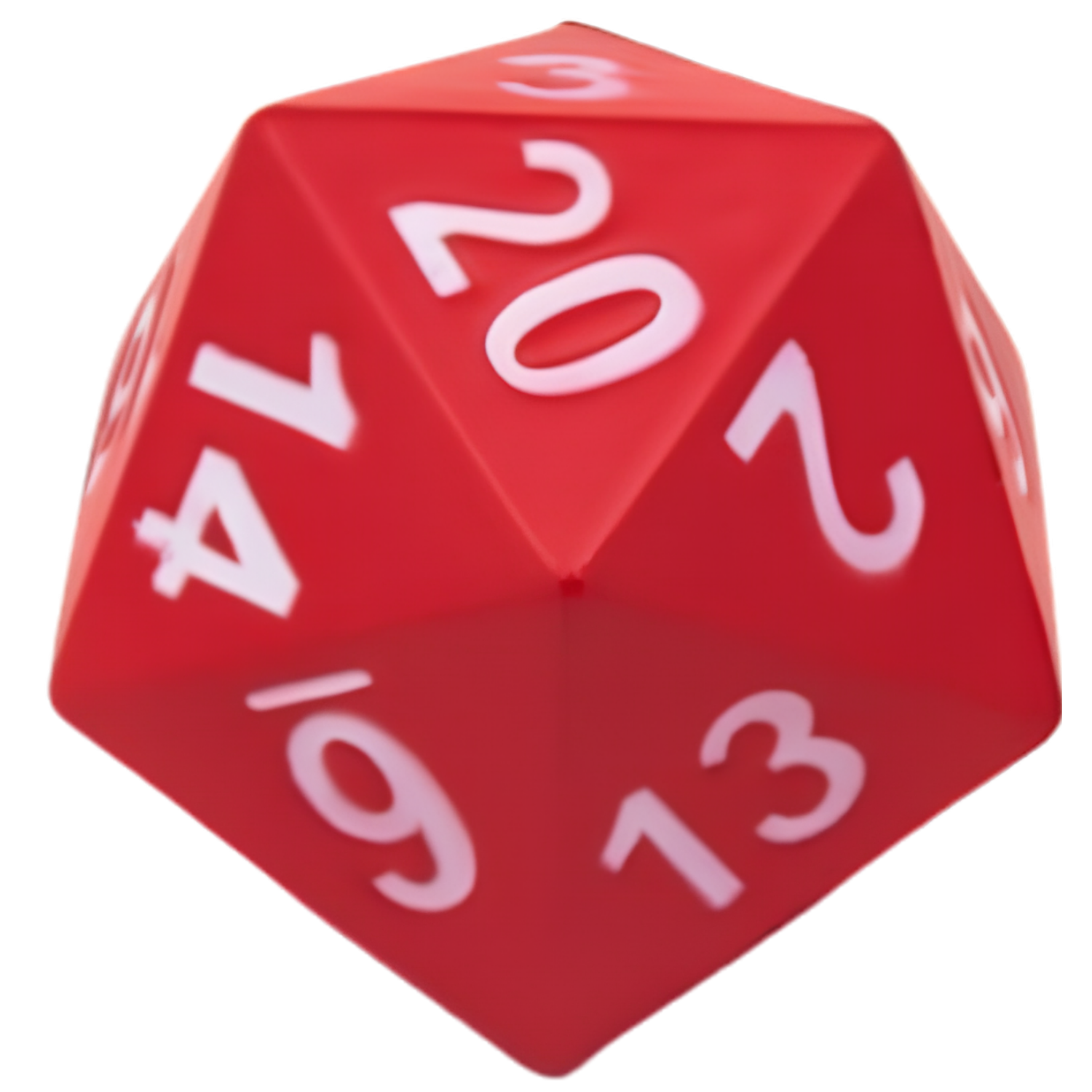 Giant D20 Foam Dice - Red (PREORDER) - Giant red 20-sided foam dice with large white numbers on each face.