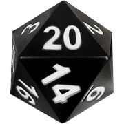 Giant D20 Foam Dice - Red (PREORDER) - Black giant foam twenty-sided die with white numbers and smooth matte finish.