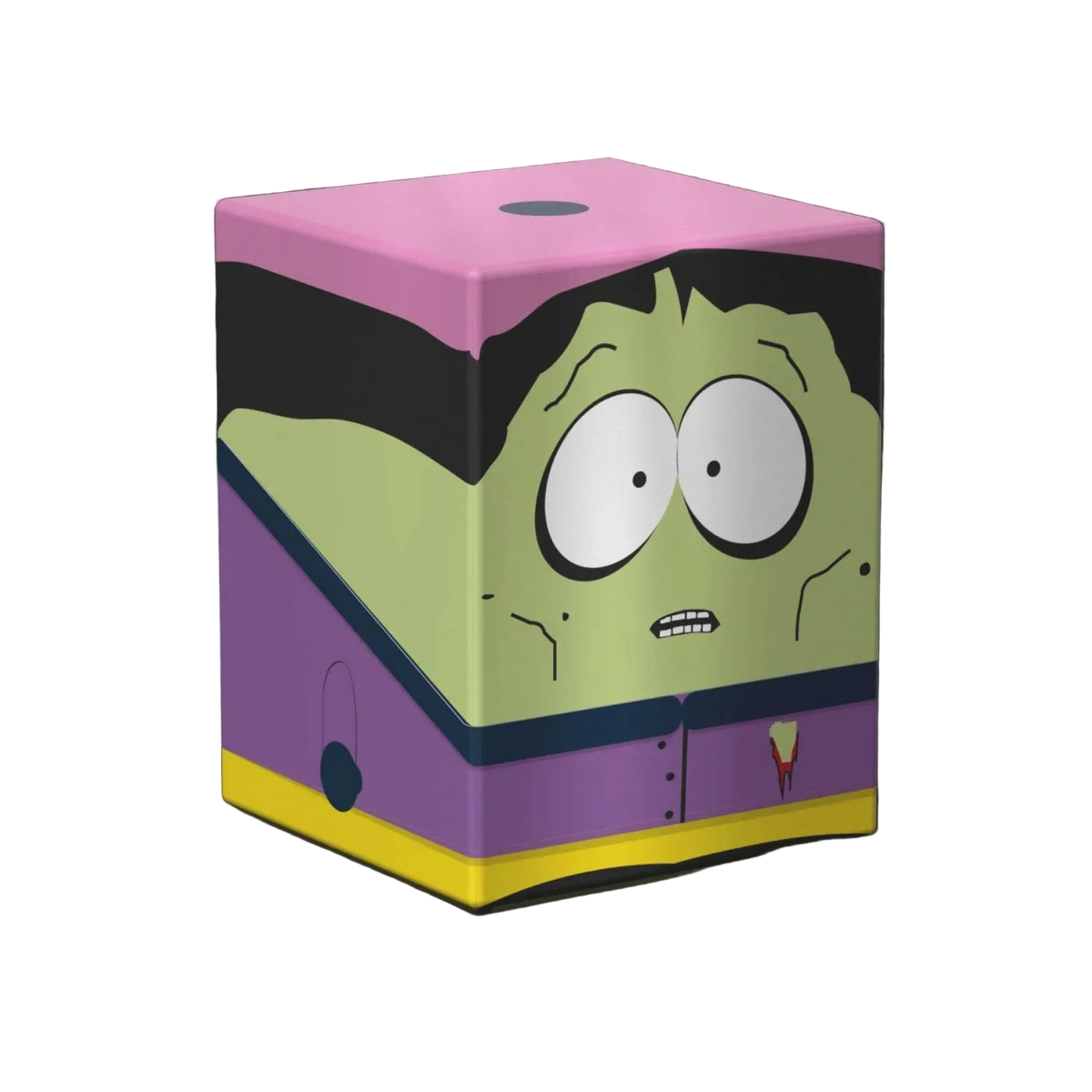 Squaroes 100+ Boulder - South Park: Halloween - Zombie Wendy (PREORDER) - Cube-shaped deck box with cartoon zombie character in green, purple, and pink colors.