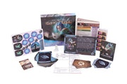 Gloomhaven, 2nd Edition: Mercenary Pack - Cassandra, Forgotten Diviner - Gloomhaven board game box with character cards, tokens, miniatures, and game sheets in a white background.