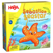Sebastian Seastar - Colorful children's fishing game box featuring an orange starfish with big eyes underwater design.