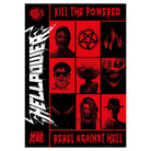 Mork Borg: Hellpower (PREORDER) - Red and black Mork Borg Hellpower cover with six sinister faces, a pentagram, flame, and bold white and red text.
