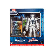 Marvel Legends Series Magic: The Gathering Agent Anti-Venom - White and black Agent Anti-Venom action figure with blue energy effects and interchangeable hands in blue and black.
