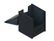 Heavy Play RFG Deck Box MAX 100 Double Sleeved Warlock Black - Black rectangular deck box with a lid designed to hold double sleeved cards, made from sturdy material.