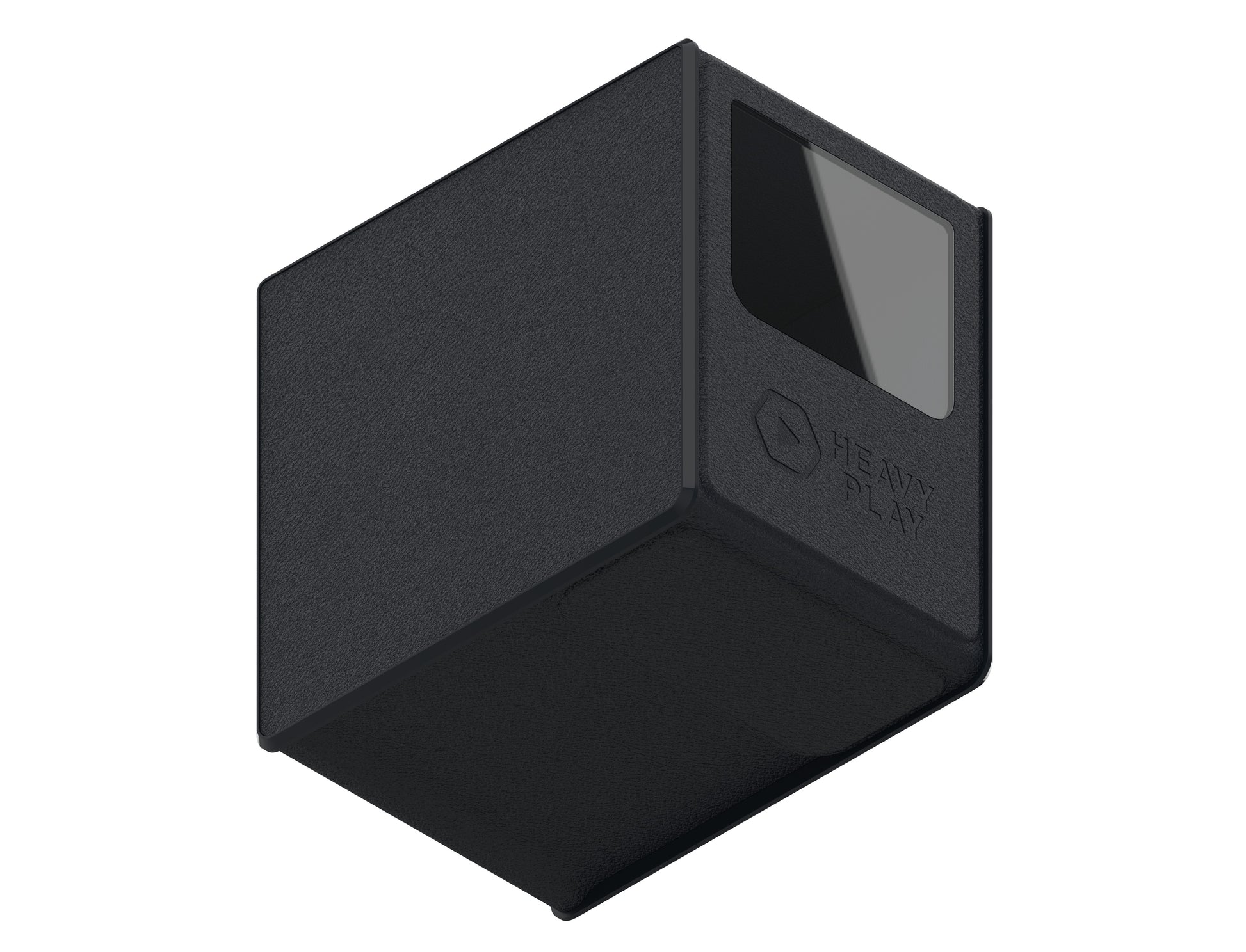 Heavy Play RFG Deck Box Max 133DS Warlock Black - Black rectangular deck box with a matte finish and a transparent window on one side.