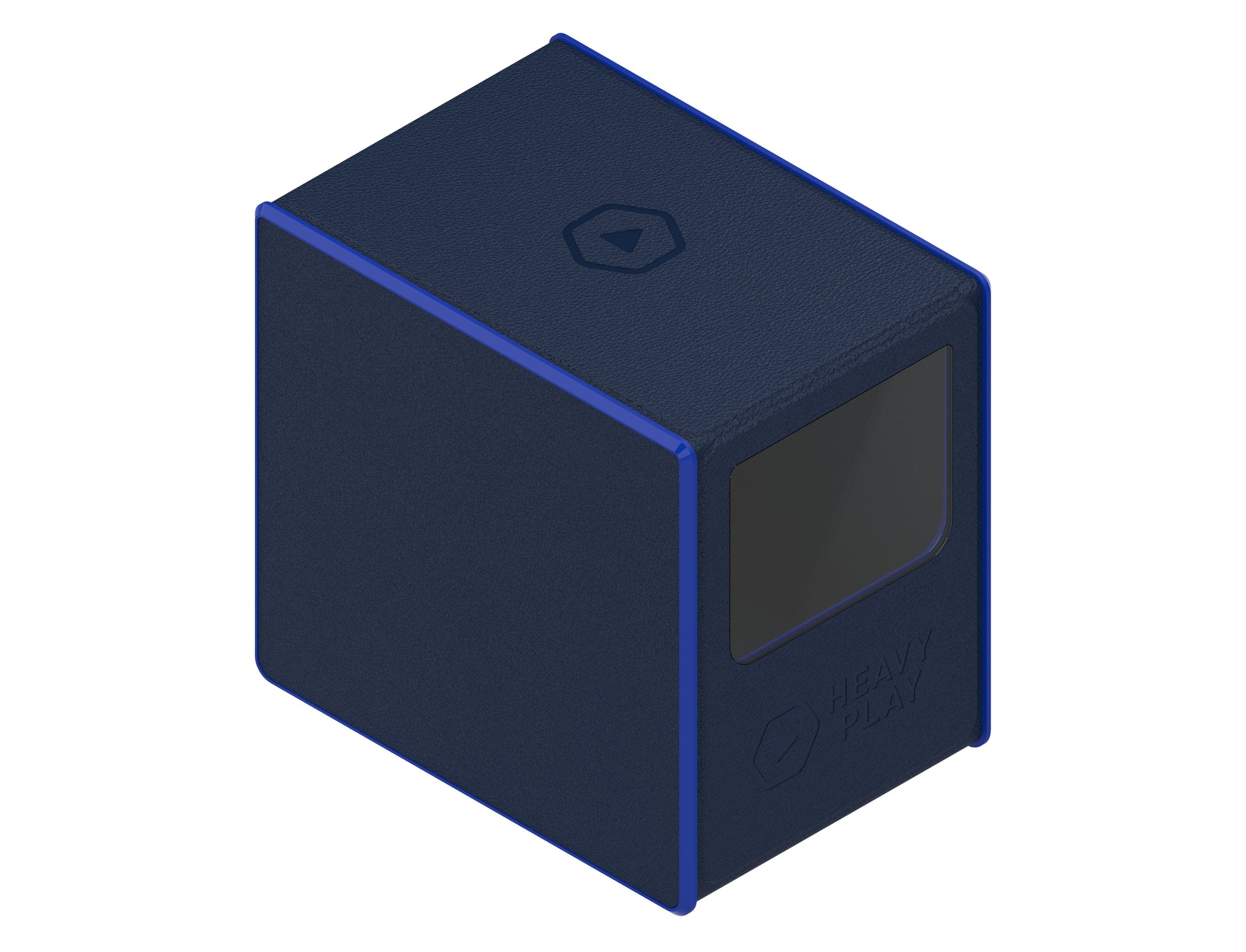 Heavy Play RFG Deck Box Max 133DS Rogue Blue - Compact rectangular deck box in dark blue with lighter blue edges and a semi-transparent window on one side.